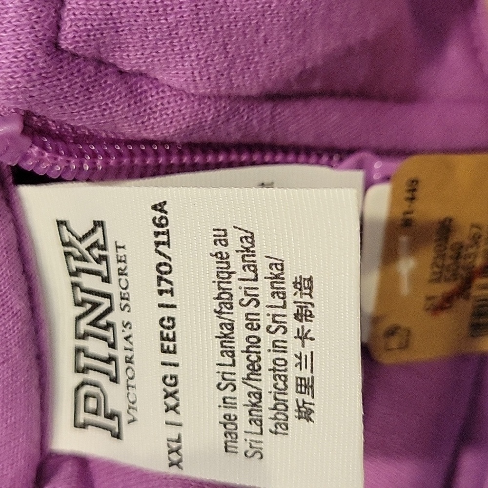 NWT Victoria's Secret PINK Quarter Zip Sweatshirt In Purple Size XXL - Picture 7 of 8